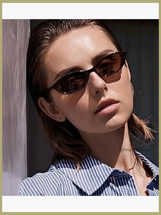 Retro Oval Cat Eye Sunglasses UV Protection Plastic Frame main image 5